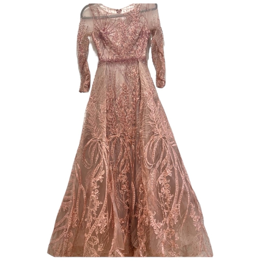 COPY - Serene Hill  Pink Long Mermaid Elegant  With Train Evening Dress Gown si… - Picture 4 of 5